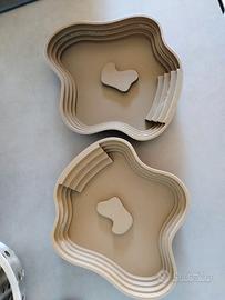 2 grande ciotola "laghetto" in PVC atossico.