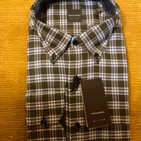 Camicia artigianale a quadri verde blu Regular Fit