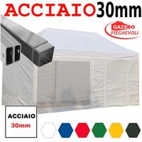 Gazebo pieghevole 6x3 bianco feste eventi giardino