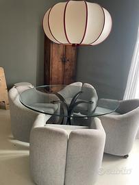 Tavolo+4 poltroncine Osvaldo Brosani per Tecno