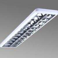 3 Plafoniere da ufficio con griglia argentata .