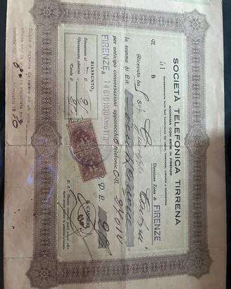Societa’ Telefonica Tirrena Anni 1940
