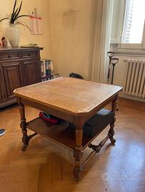Carrello Tavolino Vintage in Legno con ruote