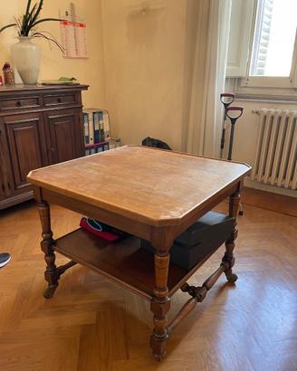 Carrello Tavolino Vintage in Legno con ruote