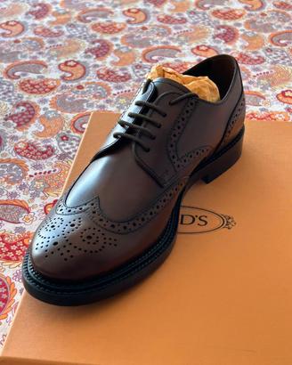 Tod’s Derby uomo pelle marrone – Tg. 7,5 UK Nuove