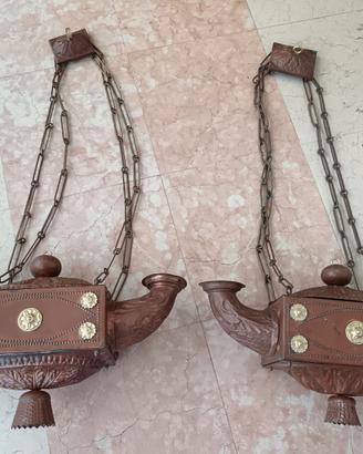 Coppia lampade neoclassiche venete a navicella