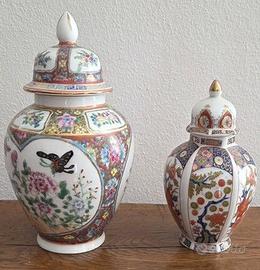 Coppia Vasi Cinesi Jingdezhen Porcellana Vintage