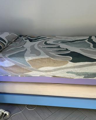 Letto singolo con doppio letto scorrevole