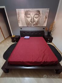 Letto contenitore comodini e materasso