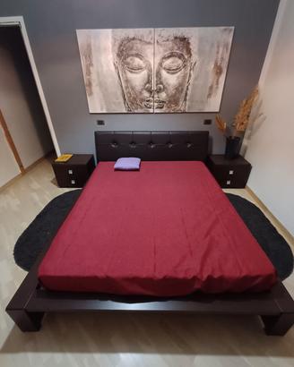 Letto contenitore comodini e materasso