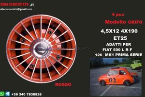 Cerchi lega grifo ROSSI 12 4x190 fiat 500 l f r