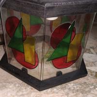 Porta Lampada Piccolo Vetro Colorato