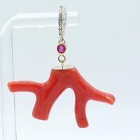 pendente con ramo di corallo oro 14KT