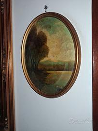 quadro ad olio, paesaggio dipinto a Mano