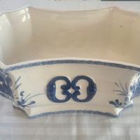 Centrotavola fioriera in ceramica dipinto vintage