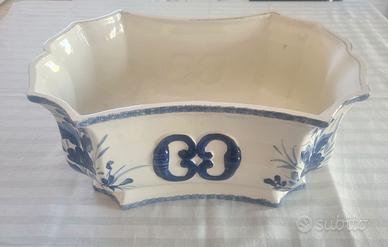 Centrotavola fioriera in ceramica dipinto vintage