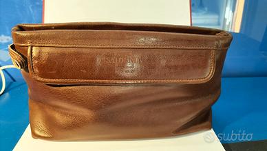 trousse da viaggio in pelle marrone  - terme di 