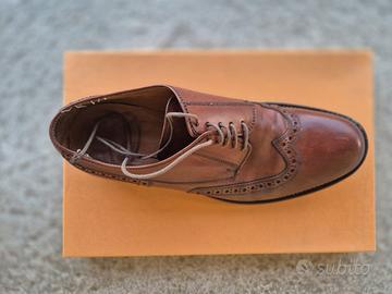 Derby Brogue in pelle marrone