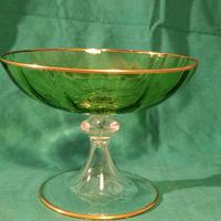 Elegante coppa Green Glass  centrotavola 