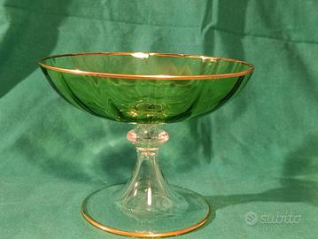 Elegante coppa Green Glass  centrotavola 