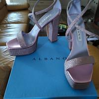 Scarpe Albano donna rosa glitter tacco alto