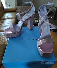 Scarpe Albano donna rosa glitter tacco alto