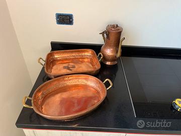 Brocca e teglia in rame