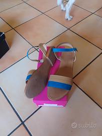 Sandali Bassi Donna Andrea Pierago - Blu e Beige