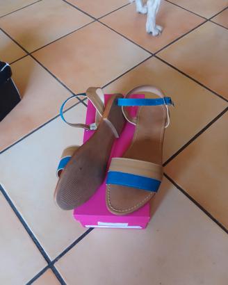 Sandali Bassi Donna Andrea Pierago - Blu e Beige