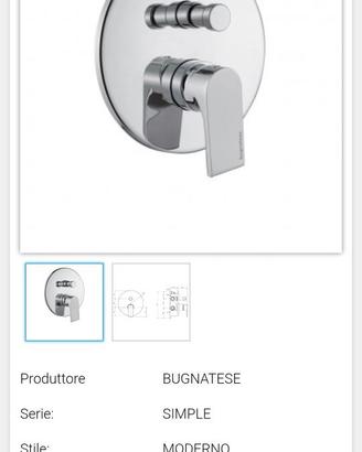 MISCELATORE DOCCIA AD INCASSO 2 VIE - "BUGNATESE"