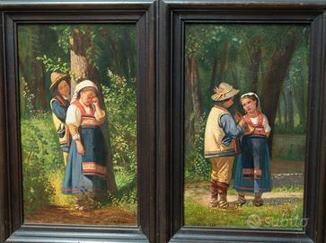 Coppia di Oli firmati F. Nagar