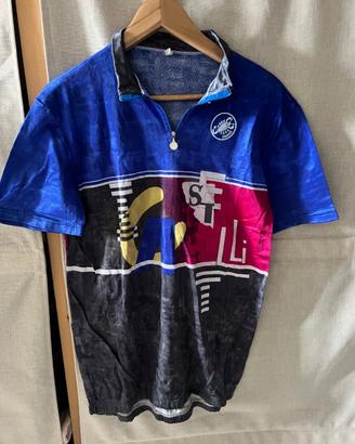 Maillot Cyclisme Vintage NOS - Suède - 5 Poches - Taille S - Manches Longues - Blanc - France