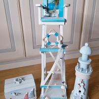 Set accessori da arredare in stile marina 