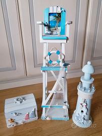 Set accessori da arredare in stile marina 