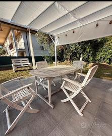 Tavolo da giardino 150x100allunganbile con 6 sedie