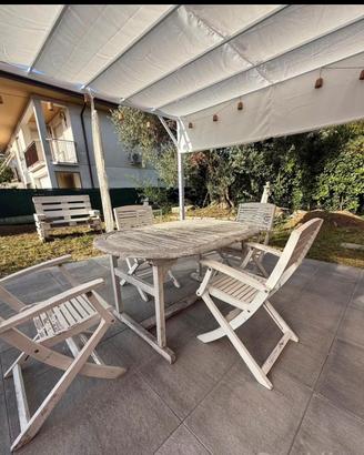 Tavolo da giardino 150x100allunganbile con 6 sedie