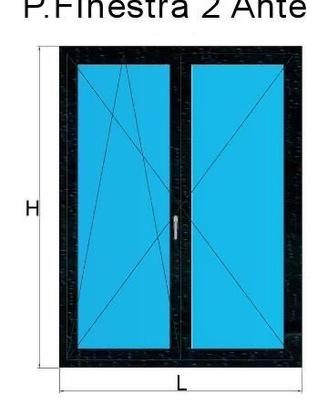 Finestra alluminio 2 ante 95X115 mai montata