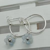 Orecchini argento con ciondolo fiorellino