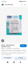 sterilizzatore a vapore chicco 3/1 nuovo 
