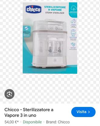 sterilizzatore a vapore chicco 3/1 nuovo 