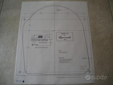 Mounting template plinth GARRARD 401 scala 1 a 1