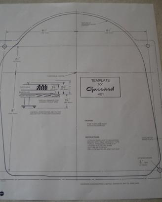 Mounting template plinth GARRARD 401 scala 1 a 1