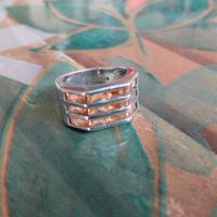 Anello argento 925 con zirconi color champagne