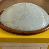 Plafoniera applique lampada luce legno pino vetro