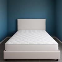 Letto matrimoniale bianco, con materasso Eminflex