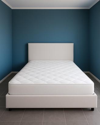 Letto matrimoniale bianco, con materasso Eminflex