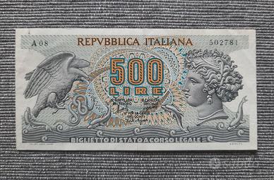 Banconota Lire cinquecento aretusa 