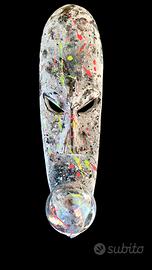 Lampada maschera bubble gum in legno 