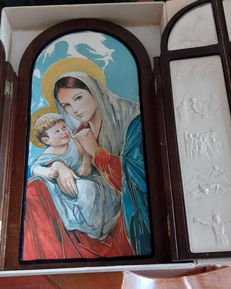 Polittico in argento e legno di noce