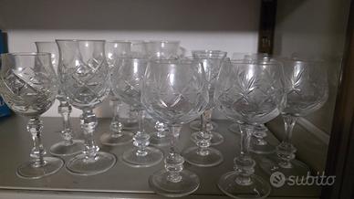 Servizio di Bicchieri in Cristallo Lavorato